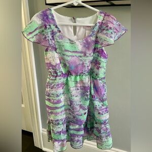 Justice Purple and Green Floral Dress